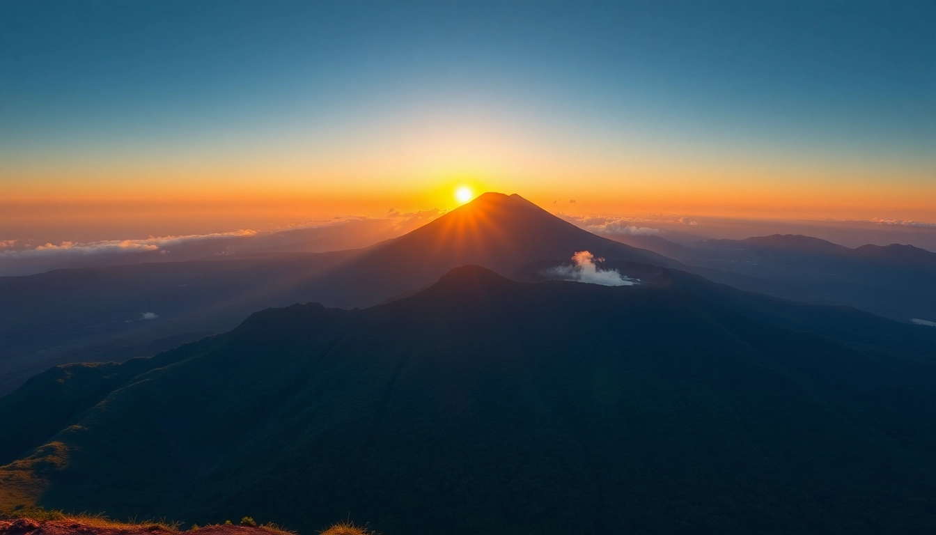 Majestic Mt. Rinjani with lush slopes and volcanic crater, perfect for adventure seekers and nature lovers.