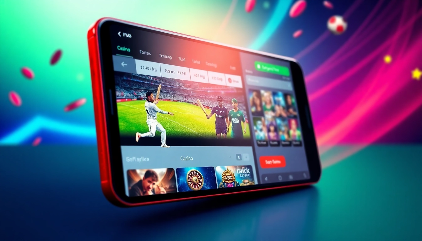Fairplay online platform with live sports betting and casino games displayed on a mobile device, showcasing user engagement and real-time odds.